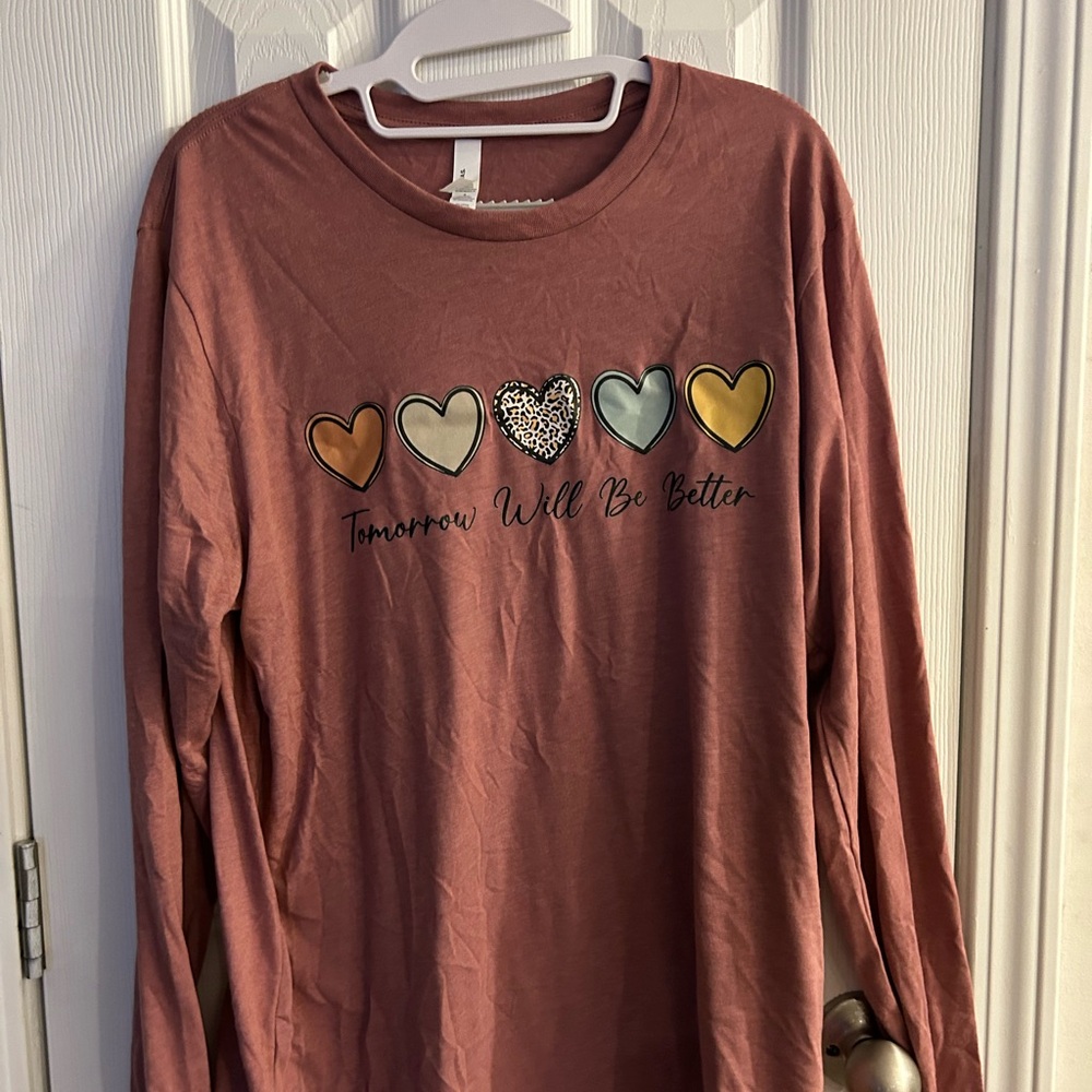 Tomorrow will be better with hearts long sleeve soft tee.